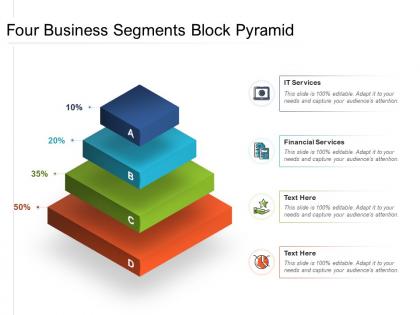 Four business segments block pyramid