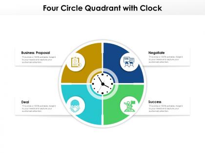 Four circle quadrant with clock