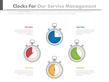 Four clocks for our service management powerpoint slides