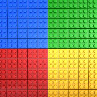 Four color block in square shape stock photo