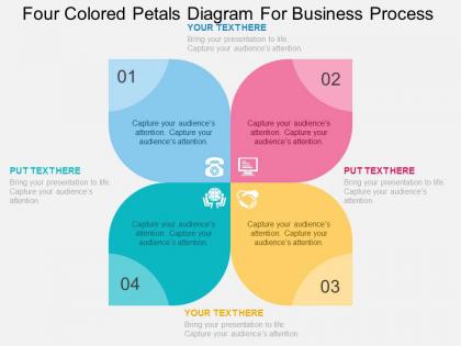Four colored petals diagram for business process flat powerpoint design