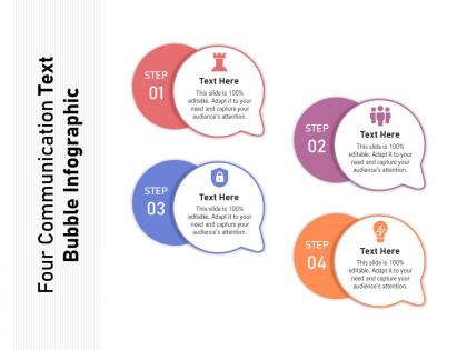 Four communication text bubble infographic