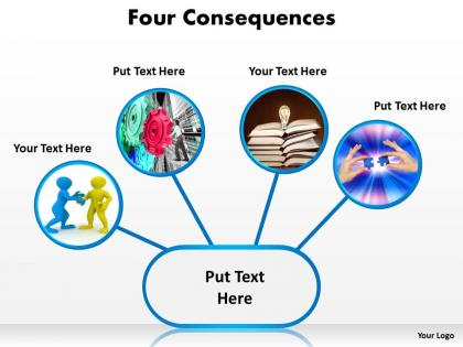 Four consequences that can be shown by images inserted into circles powerpoint templates 0712