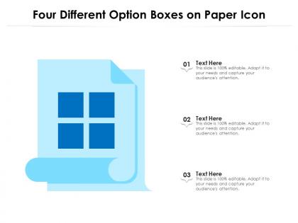 Four different option boxes on paper icon