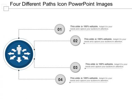 Four different paths icon powerpoint images