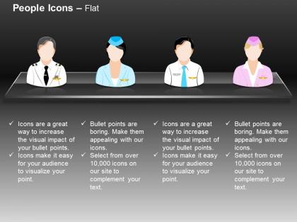 Four different professionals peoples ppt icons graphics