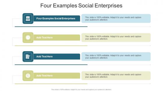 Four Examples Social Enterprises In Powerpoint And Google Slides Cpb