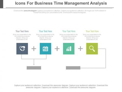 Four icons for business time management analysis powerpoint slides