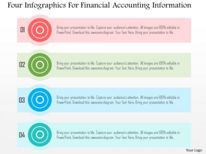 Four infographics for financial accounting information flat powerpoint design