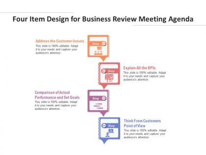 Four item design for business review meeting agenda