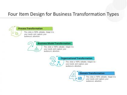 Four item design for business transformation types