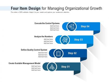 Four item design for managing organizational growth