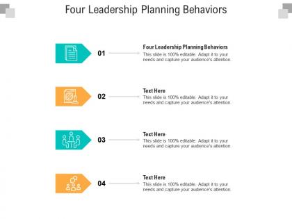 Four leadership planning behaviors ppt powerpoint presentation icon gridlines cpb