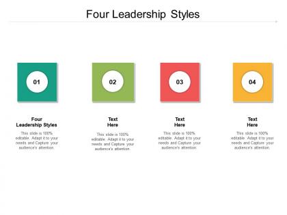 Four leadership styles ppt powerpoint presentation outline portrait cpb