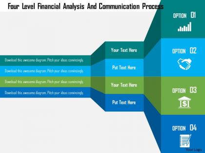 Four level financial analysis and communication process flat powerpoint design
