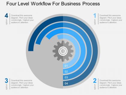 Four level workflow for business process flat powerpoint design