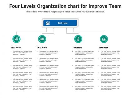Four levels organization chart for improve team infographic template