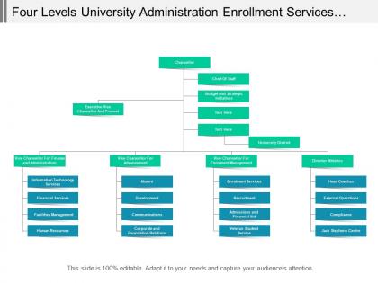 Four levels university administration enrollment services org chart