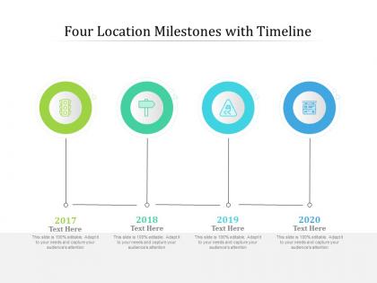 Four location milestones with timeline