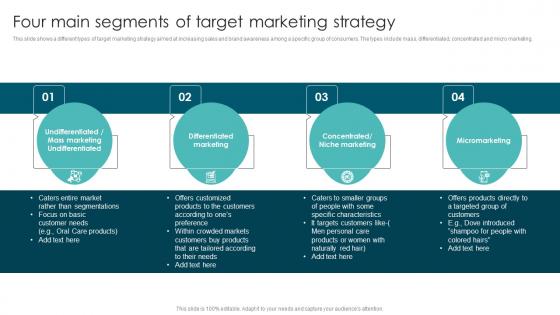 Four Main Segments Of Target Market Segmentation Strategies To Identify MKT SS V
