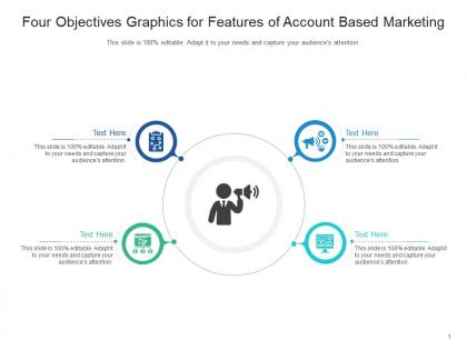 Four objectives graphics for features of account based marketing infographic template