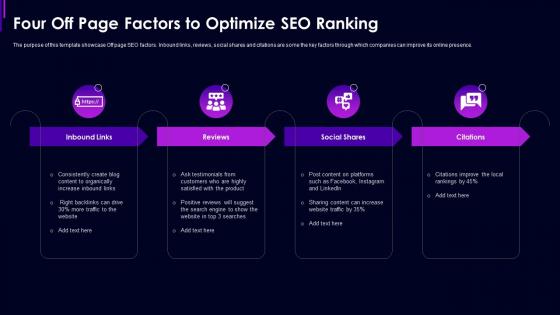 Four off page factors to optimize seo ranking