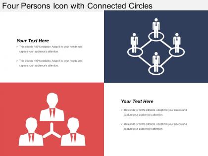 Four persons icon with connected circles