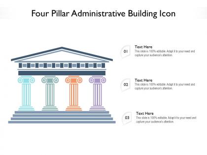 Four pillar administrative building icon