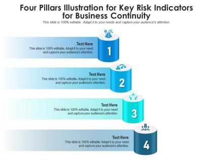 Four pillars illustration for key risk indicators for business continuity infographic template