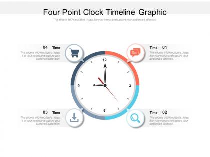 Four point clock timeline graphic