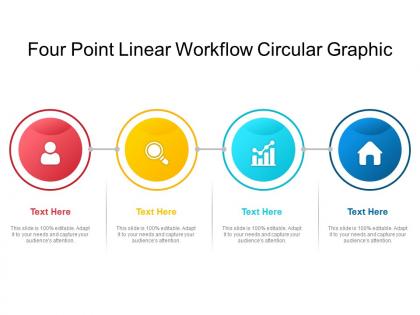 Four point linear workflow circular graphic