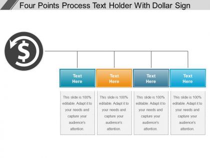Four points process text holder with dollar sign