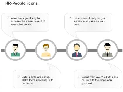 Four professional team business ppt icons graphics