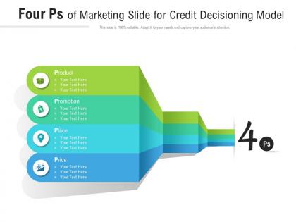 Four ps of marketing slide for credit decisioning model infographic template