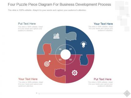 Four puzzle piece diagram for business development process