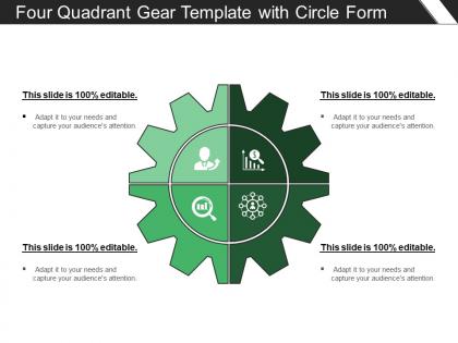 Four quadrant gear template with circle form