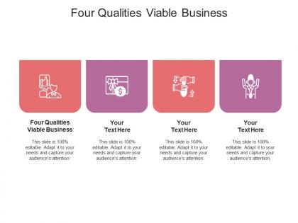 Four qualities viable business ppt powerpoint presentation portfolio summary cpb