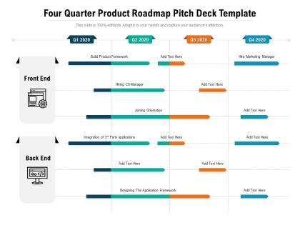 Four quarter product roadmap pitch deck template