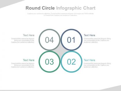 Four round circle infographics chart flat powerpoint design