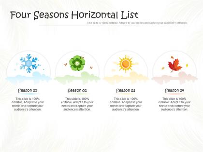 Four seasons horizontal list infographic template