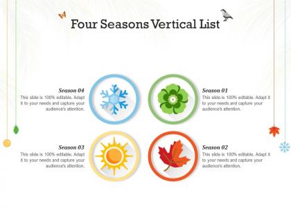 Four seasons vertical list infographic template