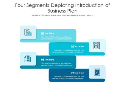 Four segments depicting introduction of business plan infographic template