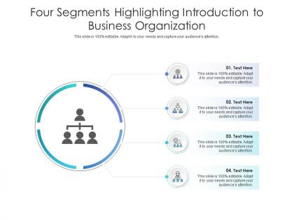 Four segments highlighting introduction to business organization infographic template