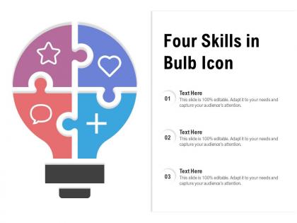 Four skills in bulb icon