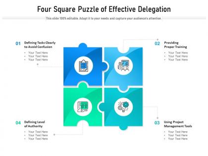 Four square puzzle of effective delegation