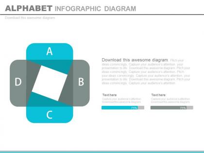 Four staged alphabet infpographics diagram flat powerpoint design