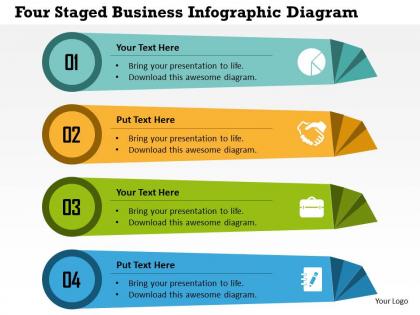 Four staged business infographic diagram flat powerpoint design