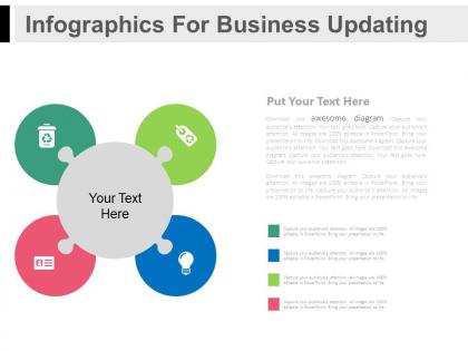 Four staged circle infographics for business updating flat powerpoint design