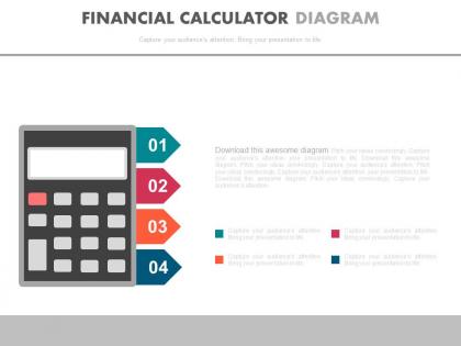 Four staged financial calculation diagram powerpoint slides