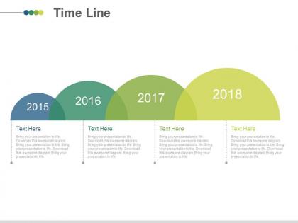 Four staged linear timeline for growth analysis powerpoint slides